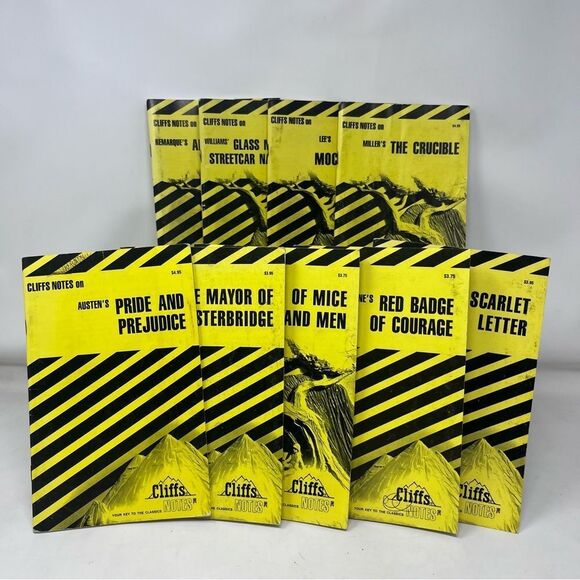 Cliffs Notes Book Bundle Vintage Novels Reading Classics - Picture 1 of 10